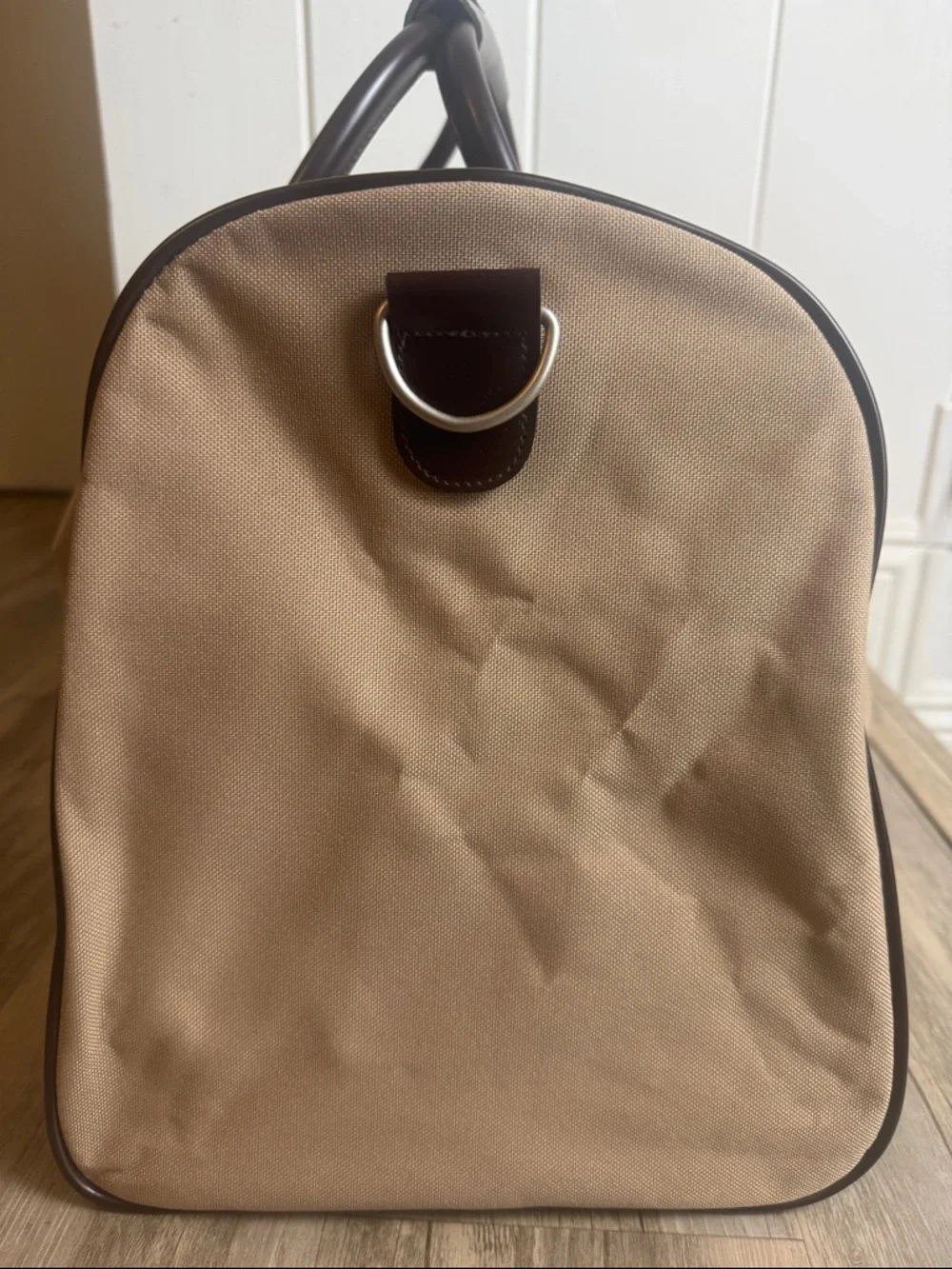 Aramis Canvas Leather Trim Weekender Duffel Bag Brown Travel Strap